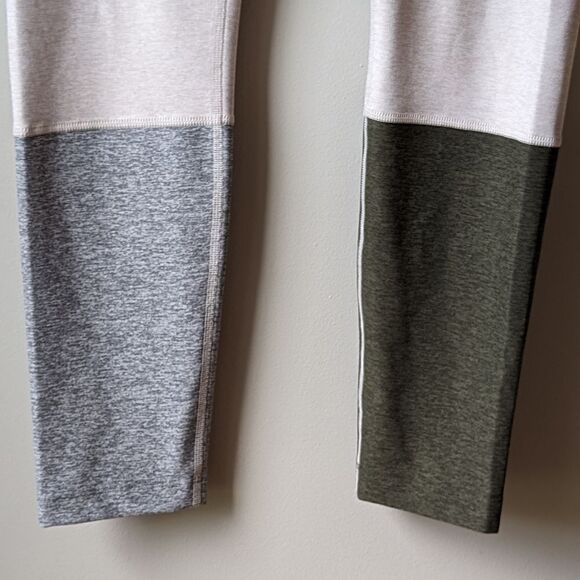 Outdoor Voices Dipped 7/8 Ankle Leggings in Neutral Beige, Ash and Teal … - Picture 13 of 13
